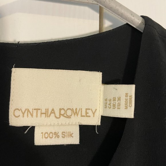 100% Silk Cynthia Rowley Black Shift Mini Dress - Picture 4 of 4